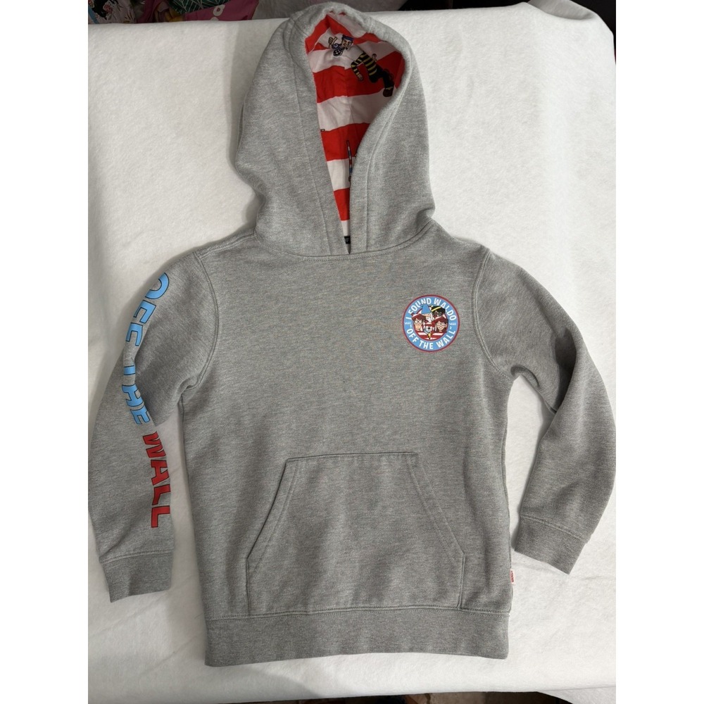 Vans Collaboration "Where's Waldo"Cement Heather Fleece Hoodie Size S